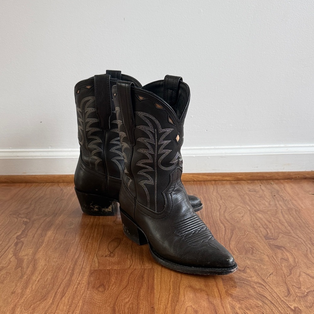 Tecovas Black Heeled Boots